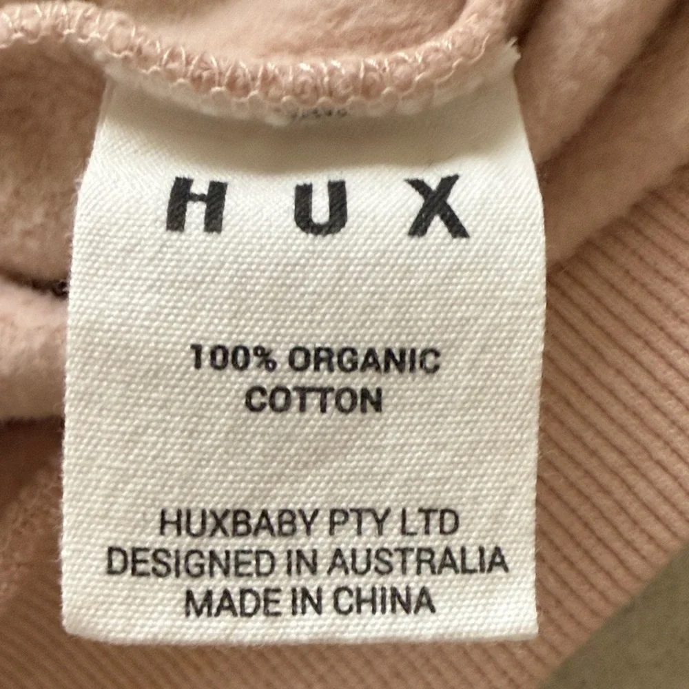 Huxbaby Pink Organic Rainbow Bear  Matching Set sz 7 color Rose